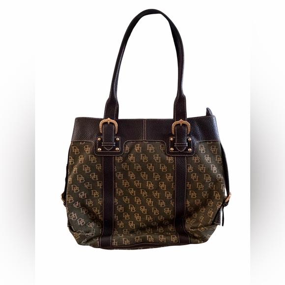 Dooney & Bourke Handbags - Dooney & Bourke Olive and Dark Brown Tote
